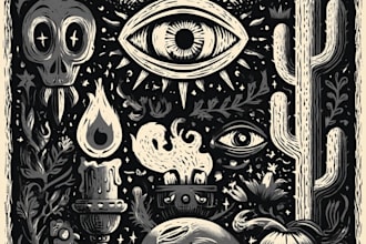 draw high quality linocut illustration for shirt design