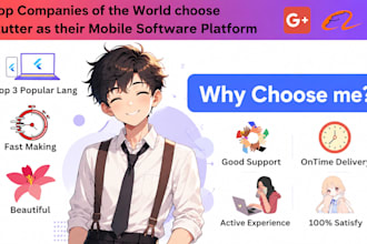 create flutter ios android apps, websites, and chatbots