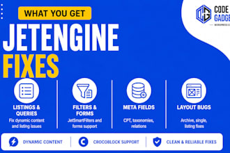 fix jetengine listings, filters, forms, and dynamic content in wordpress