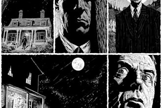 make dark art illustration horror movie posters, horror book