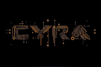 illustrate futuristic custom cyberpunk logo for you