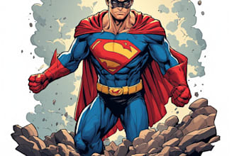 do a superhero comic illustration