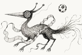 line drawing and vector line art illustration