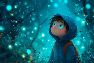 draw whimsical children book cover art for your story