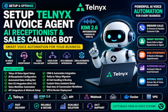 setup telnyx ai voice agent ai receptionist sales calling bot kimi 2 6