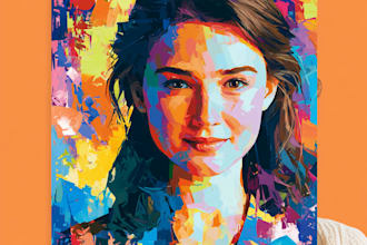 make abstract painting art or color abstract portrait