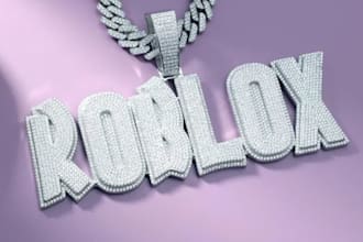 create realistic custom diamond iced out pendant for 3d cad jewelry design, stl