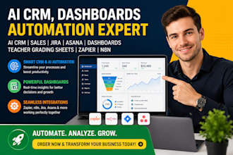 ai CRM sales jira asana dashboards teacher grading sheets automation zapier n8n