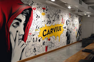 do custom pop art, wall mural, and doodle art