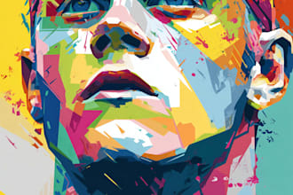 draw wpap pop art sport potrait