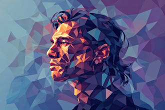 create a professional low poly portrait