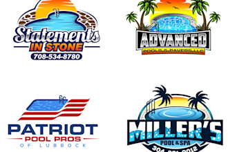 design a awesome swimming pool logo with free source files