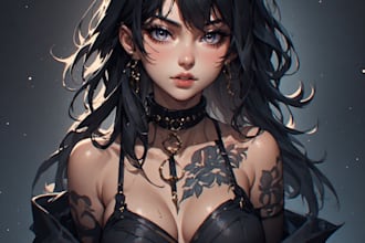 design a tattoo in black and white or in color