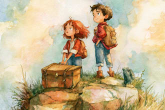 watercolor children book illustration