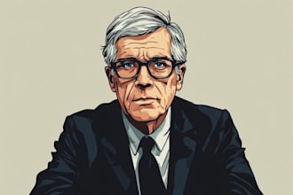 draw a wsj style hedcut portrait for you