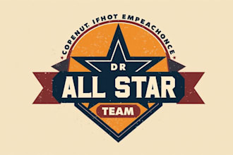 do make all star team tags vintage logo design with first delivery