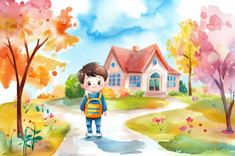 illustrate watercolor children book illustration