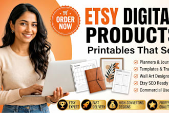 design etsy digital product, set up etsy shop, etsy digital products, etsy shop