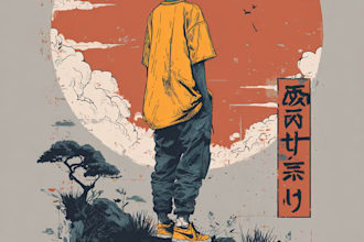 do a japanese t shirt illustration