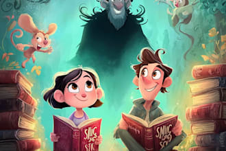 illustrate cute animal children book stories