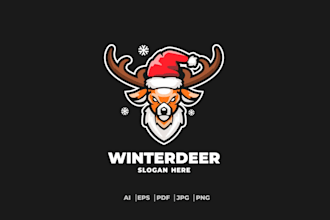 design a unique christmas logo with holiday magic