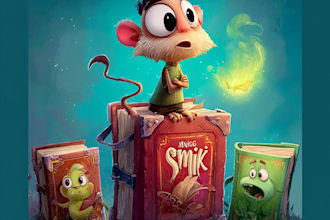 creative childrens book cover illustration with unique