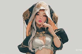 create a beautiful character artwork for you