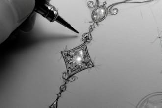 do a quick jewelry sketch design your concept
