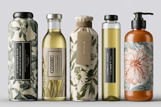 design modern cosmetic label design packaging