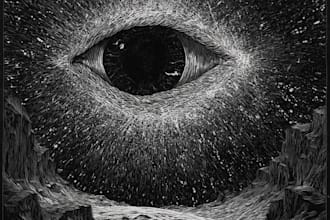 draw detailed engraving dark art for your merch