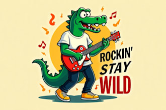 do amazing crocodile rocking logo with free source file