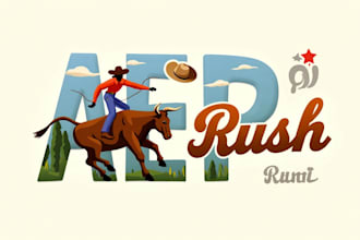 make riding a bucking bull logo with unlimited revisions
