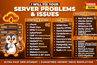 provide linux server administration, troubleshooting, and support