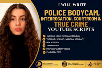 write police bodycam interrogation courtroom and true crime youtube scripts