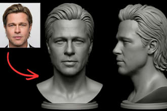 3d protrait head bust, head model, face likeness 3d bust stl  for 3d printing