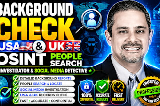 background check USA UK osint people search investigator social media detective