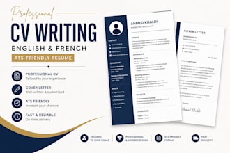 write a professional CV and cover letter in english or french