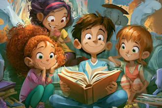 illustrate children story book illustration, children