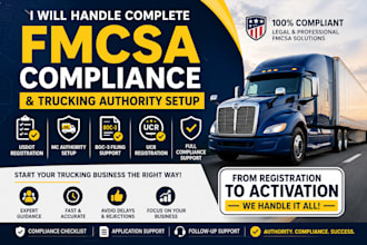 handle complete fmcsa compliance and trucking authority setup