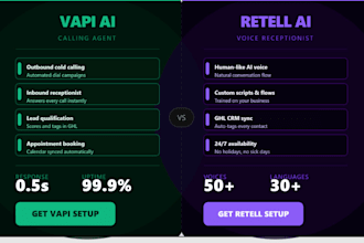 deploy vapi ai calling agent,retell ai receptionist voice agents to handle calls