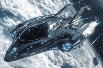 design spaceship, sci fi illustration and sci fi art
