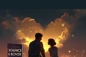 design a printready romance book cover or ebook