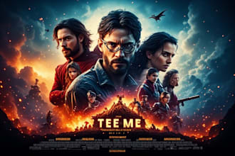 paint a professional cinematic movie poster for your film