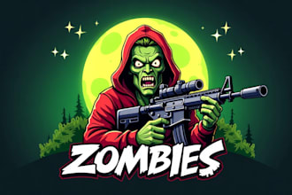 design an awesome zombies gunner logo in very short time