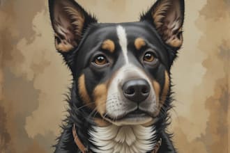 custom pet portrait, dog portrait, cat portrait