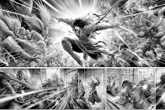illustrate manga panels and comic book pages