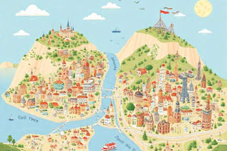 create illustrated maps for cities, tourism, and businesses