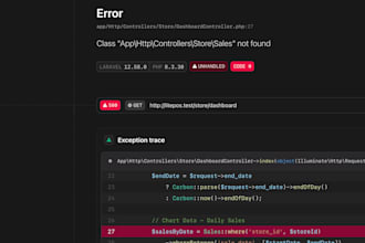 fix any laravel bug or error