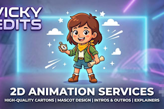 create high quality 2d animation and custom character design