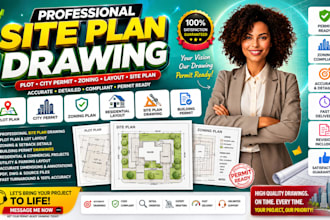draw plot city building permit zoning house residential layout site plan drawing